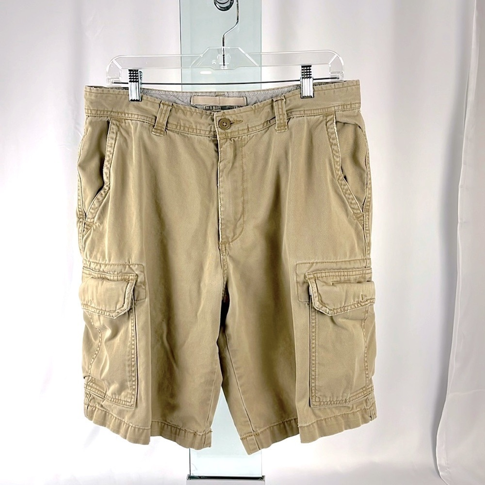 Old Navy Men's Distressed Cargo Shorts Khaki Tan Size 34